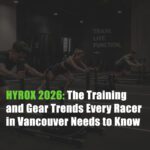 Athletes performing sled pushes during HYROX training class at Function Health Club in Vancouver