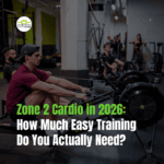 Athlete rowing at a steady zone 2 cardio pace during a functional fitness class at Function Health Club in Vancouver, BC
